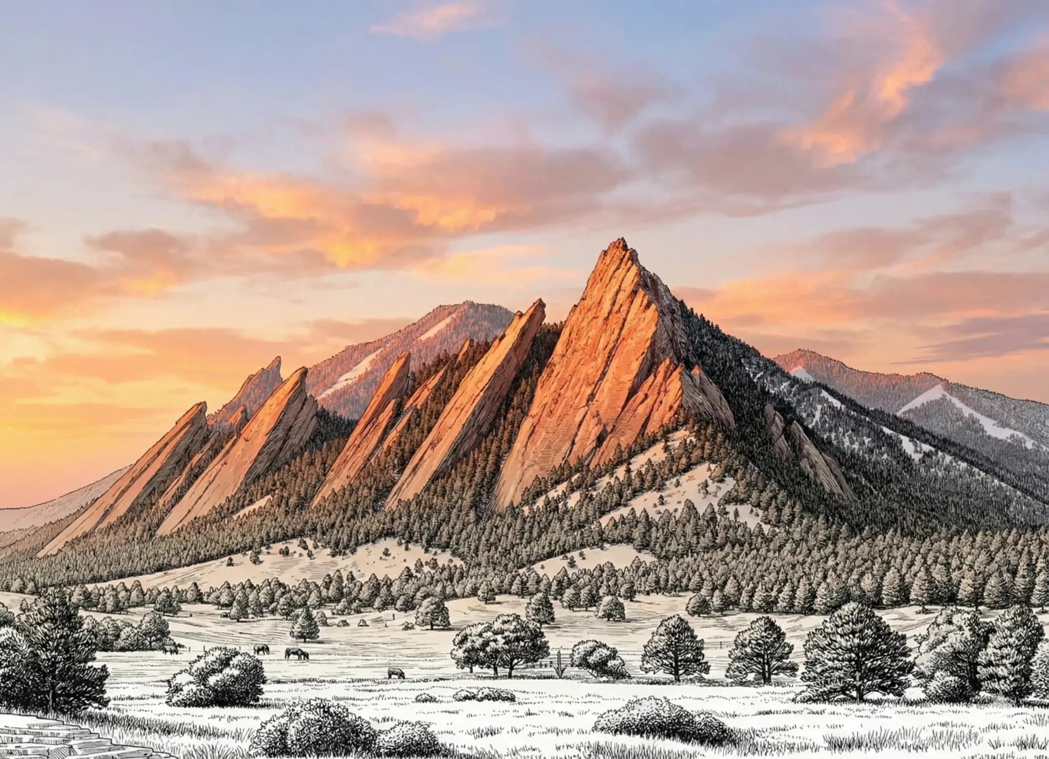Flatirons at sunrise